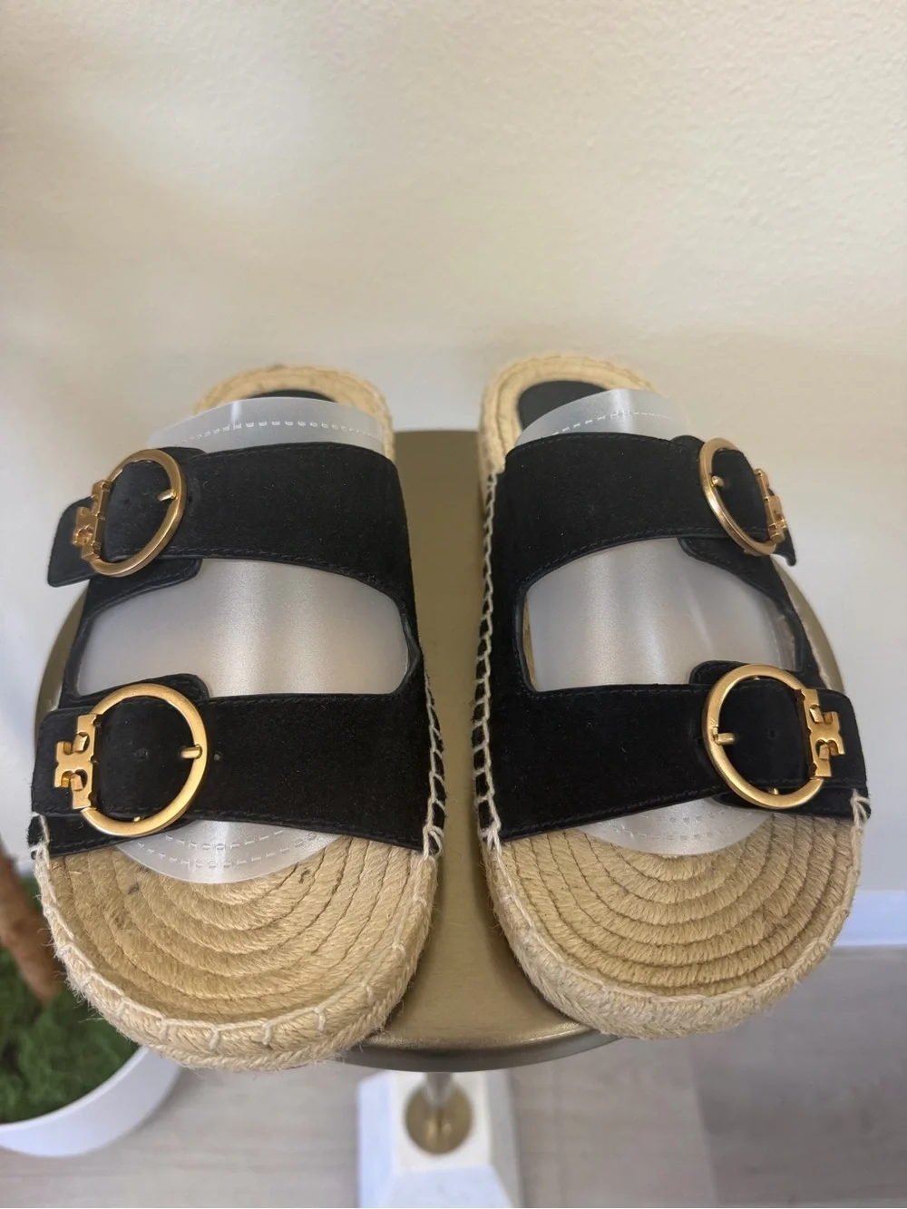 Tory Burch Selby Suede Two-Band Espadrille Size 7